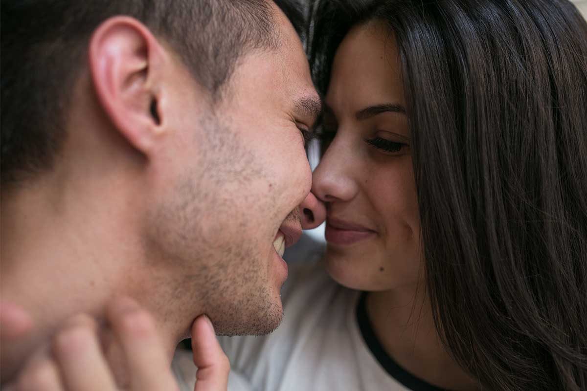 Couple have fun in the city